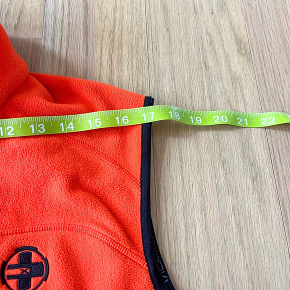 RLX Ralph Lauren Mens Sz Medium Fleece Full-Zip Vest Neon Orange Black - Picture 12 of 13